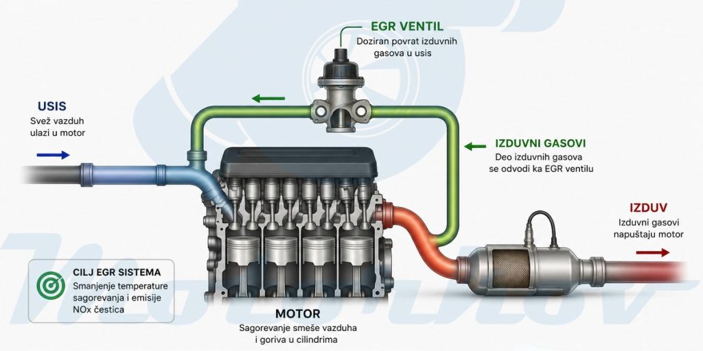 EGR sistem i tok izduvnih gasova kroz motor