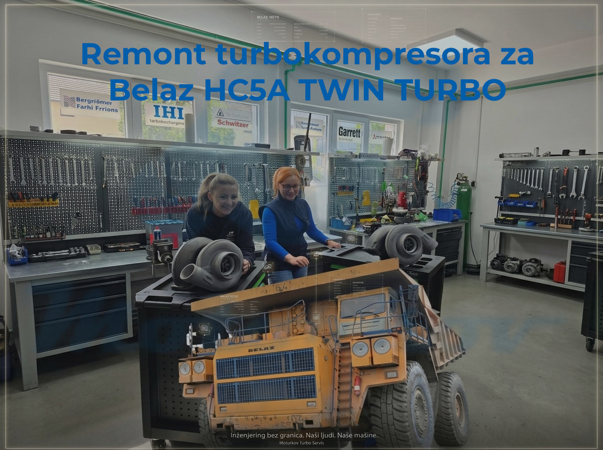 Remont Holset HC5A turbokompresora za Belaz sa Cummins KTA19 motorom